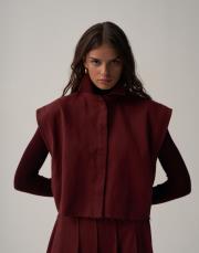 gabi bordo yelek bordo