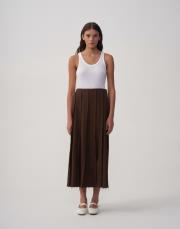 gabi piliseli pamuk etek kahve kahve