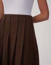 gabi piliseli pamuk etek kahve kahve 4