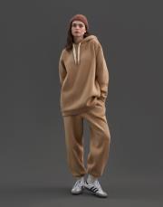 qooq up basic sweat camel camel