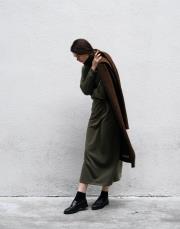 qoooq up sweat elbise haki