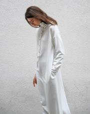 qoooq up sweat elbise ekru