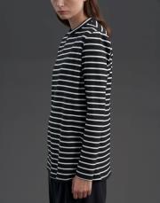 qooq up çizgili bluz siyah