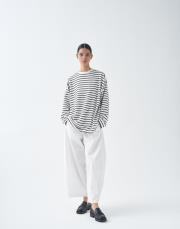 qooq up çizgili bluz beyaz