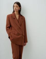 double ceket kahverengi kahve