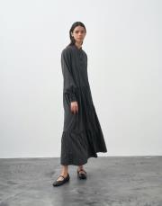 qooq up çizgi elbise siyah