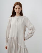 qooq up çizgi elbise bej 2