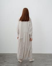 qooq up çizgi elbise bej 3