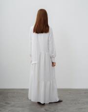 qooq up çizgi elbise ekru 3