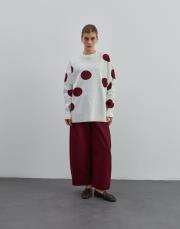 bol kesim gabardin pantolon bordo bordo