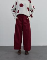 bol kesim gabardin pantolon bordo bordo 2