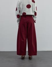bol kesim gabardin pantolon bordo bordo 3