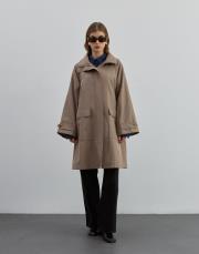 kapüşonlu fermuarlı trenç bej bej