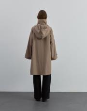 kapüşonlu fermuarlı trenç bej bej 3