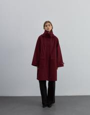 kapüşonlu fermuarlı trenç bordo bordo