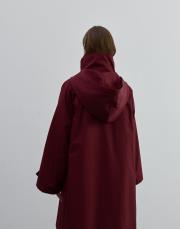 kapüşonlu fermuarlı trenç bordo bordo 3