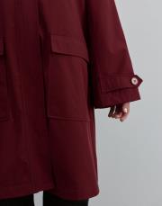 kapüşonlu fermuarlı trenç bordo bordo 4