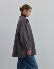 oversize desenli gömlek kahve kahve 2