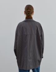 oversize desenli gömlek kahve kahve 3