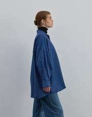 oversize desenli gömlek lacivert lacivert 2