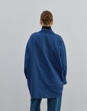 oversize desenli gömlek lacivert lacivert 3