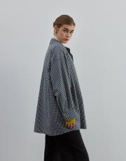 oversize desenli gömlek sarı sarı 2