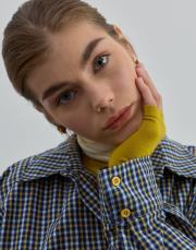 oversize desenli gömlek sarı sarı 4