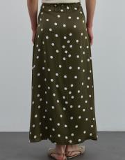 puantiyeli saten etek yeşil yeşil 3