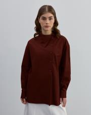 yaka detaylı gömlek bordo bordo