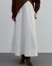 gabardin etek beyaz beyaz