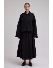 kruvaze kısa trenç siyah siyah