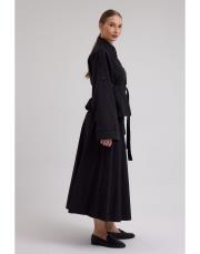 kruvaze kısa trenç siyah siyah 2