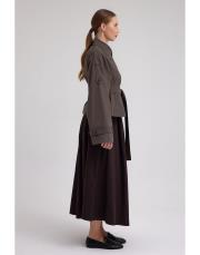 kruvaze kısa trenç haki haki 2