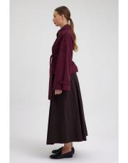 kruvaze kısa trenç bordo bordo 2