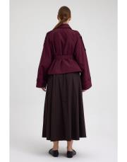 kruvaze kısa trenç bordo bordo 3