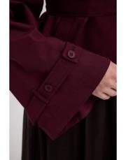 kruvaze kısa trenç bordo bordo 4