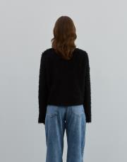 peluş crop ceket siyah siyah 4