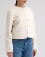 peluş crop ceket ekru ekru 2