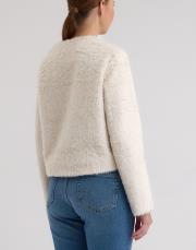 peluş crop ceket ekru ekru 3