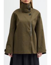 kısa trenç haki haki