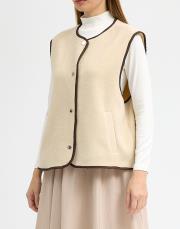 biyeli yelek ekru ekru