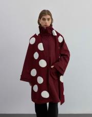 puantiyeli atkı bordo bordo