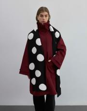 puantiyeli atkı siyah siyah