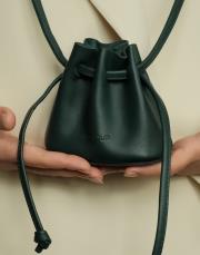 büzgülü mini çanta yeşil yeşil