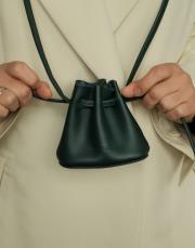 büzgülü mini çanta yeşil yeşil 2