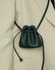 büzgülü mini çanta yeşil yeşil 3