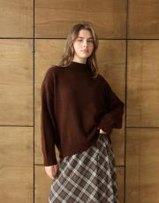 kısa triko kazak kahve kahve