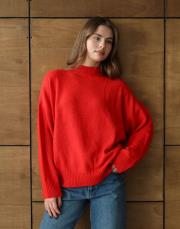 kısa triko kazak kırmızı kırmızı