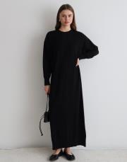 oversize triko elbise siyah siyah