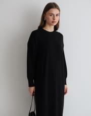 oversize triko elbise siyah siyah 2